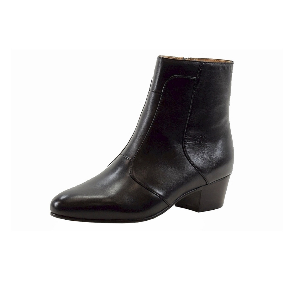 Giorgio Bruntini Calloway Black Leather Cuban Heel Boots Size 8